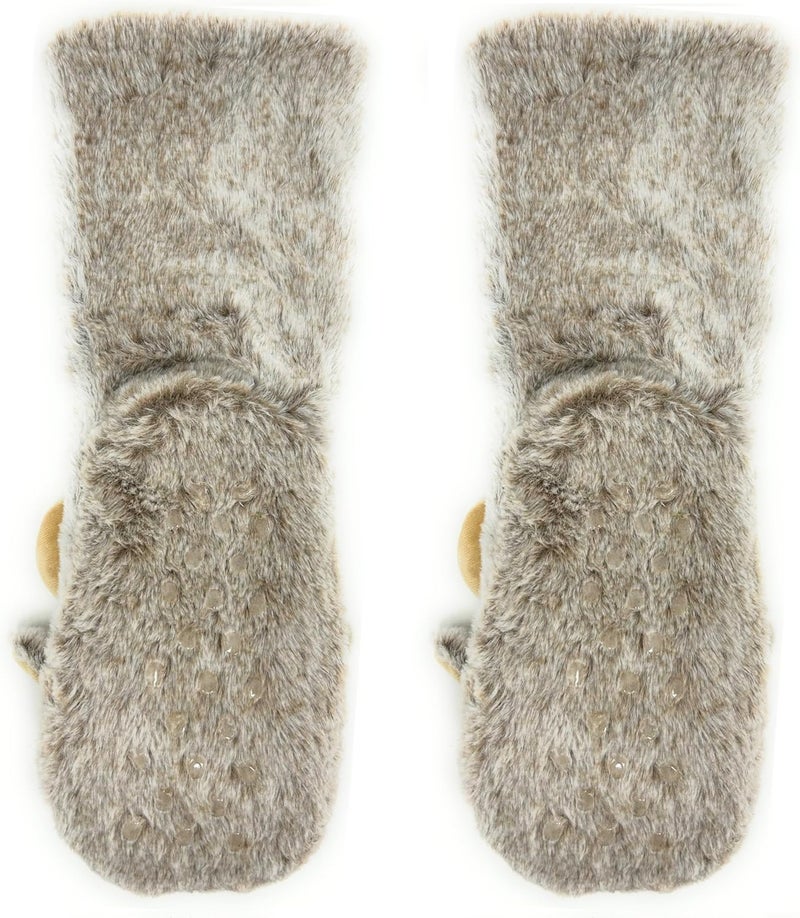 ooohyeah Kids’ Funny Fuzzy Animal Slipper Socks, Cute Soft Non-Slip Warm Socks for Girls & Boys, Size 1-5 - Image 3